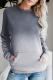 6Gray Ombre Kangroo Pocket Pullover Sweatshirt