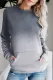 6Gray Ombre Kangroo Pocket Pullover Sweatshirt