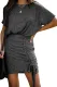 Black Ruched Knit Dress