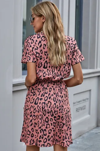 Brown Cheetah Tunic Dress