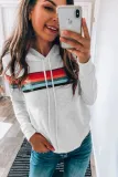 Gray Rainbow Stripes Hoodie