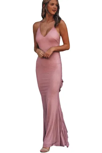 Pink This Is Love Glitter Gown
