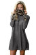 Charcoal Leopard Cowl Scarf and Cuff Cotton Mini Dress