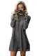 Charcoal Leopard Cowl Scarf and Cuff Cotton Mini Dress