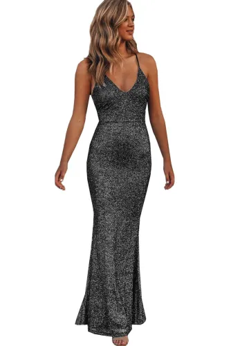 Gray This Is Love Glitter Gown