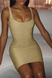 Apricot Sparkle Vest Sequin Dress