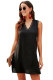 Black Eyelash V Neck Sleeveless Shift Mini Dress