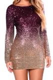 Red Ombre Sequin Dress