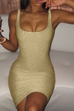 Apricot Sparkle Vest Sequin Dress