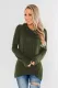 Green Casual Cowl Neck Pullover Sweatshirt