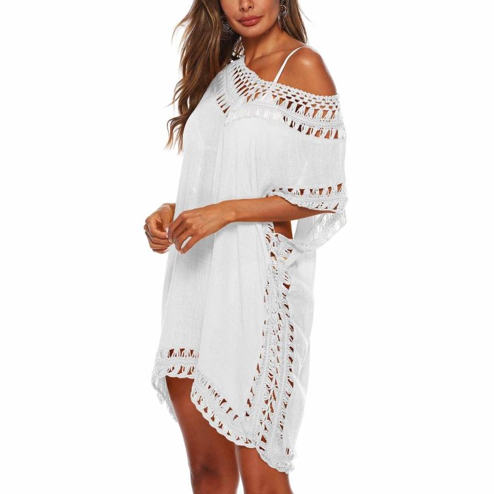 Accesoriu Sexy Lejer, pentru Plaja, cu Cusaturi cu Gauri Carlig, Maneca-V