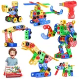 Toy kit with electric drill and storage box