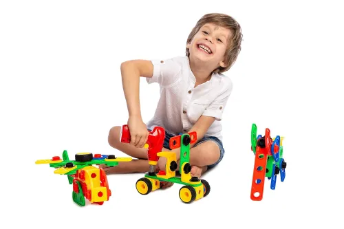 Toy kit with electric drill and storage box