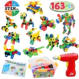 Toy kit with electric drill and storage box