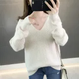 Copy 【厂家直销】MV领纯色针织衫打底套头长袖韩版宽上衣