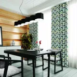 Chevon Zigzag Print Polyester Cotton Curtain ADA