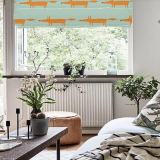 Copy Print Polyester Roman Shade In Orange