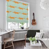Copy Print Polyester Roman Shade In Orange