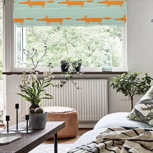 300条 Copy Print Polyester Roman Shade In Orange