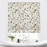 CORA Botanical Flower Print Polyester Cotton Roman Shade