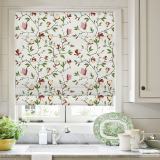 CORA Botanical Flower Print Polyester Cotton Roman Shade