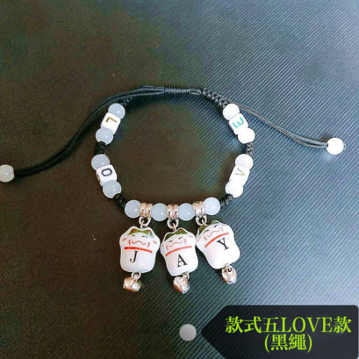 【Kectios】招財貓姓名定製手鏈紅繩手工編織刻字拼音首字母情人節生日禮物