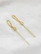 Simple Slim Chain Silver Gold Plated Line Earrings