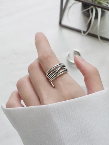 Retro style Antique Silver Plated Opening Ring