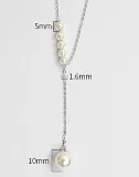 Simple Artificial Pearls 925 Silver Necklace