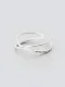 Two-band X-shaped Simple Silver Smooth Opening Ring