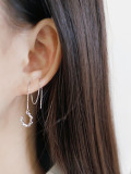 Fashion Cubic Tiny Zircon Silver Line Earrings
