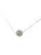 Simple Round Stone Pendant Silver Necklace