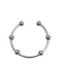 Personalized Simple Tiny Beads Silver Opening Ring