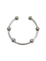 Personalized Simple Tiny Beads Silver Opening Ring