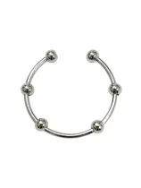 Personalized Simple Tiny Beads Silver Opening Ring