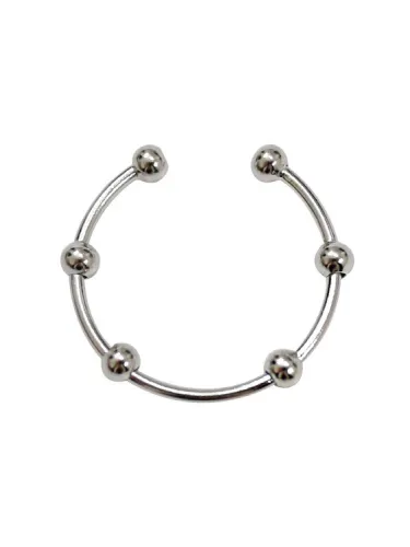 Personalized Simple Tiny Beads Silver Opening Ring