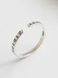 Simple Greek Alphabet Silver Opening Ring