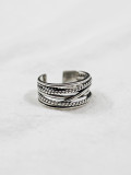 Retro style Antique Silver Plated Opening Ring