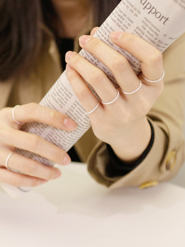 Pure silver fashion car floral ring ring tail ring