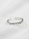 Simple Greek Alphabet Silver Opening Ring