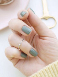 Personalized Simple Tiny Beads Silver Opening Ring