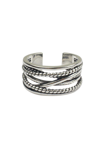 Retro style Antique Silver Plated Opening Ring