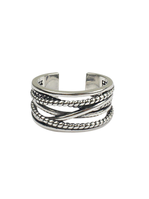 Retro style Antique Silver Plated Opening Ring