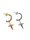 Personalized Little Cross Silver Stud Earrings