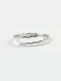 Simple Water Wave Silver Opening Ring