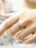 Simple Greek Alphabet Silver Opening Ring