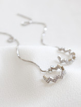 Fashion Cubic Tiny Zircon Silver Line Earrings