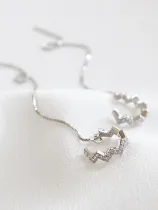 Fashion Cubic Tiny Zircon Silver Line Earrings