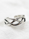 Retro style Hollow Woven Silver Opening Ring