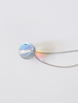 Simple Clear Crystal Ball Pendant Silver Necklace